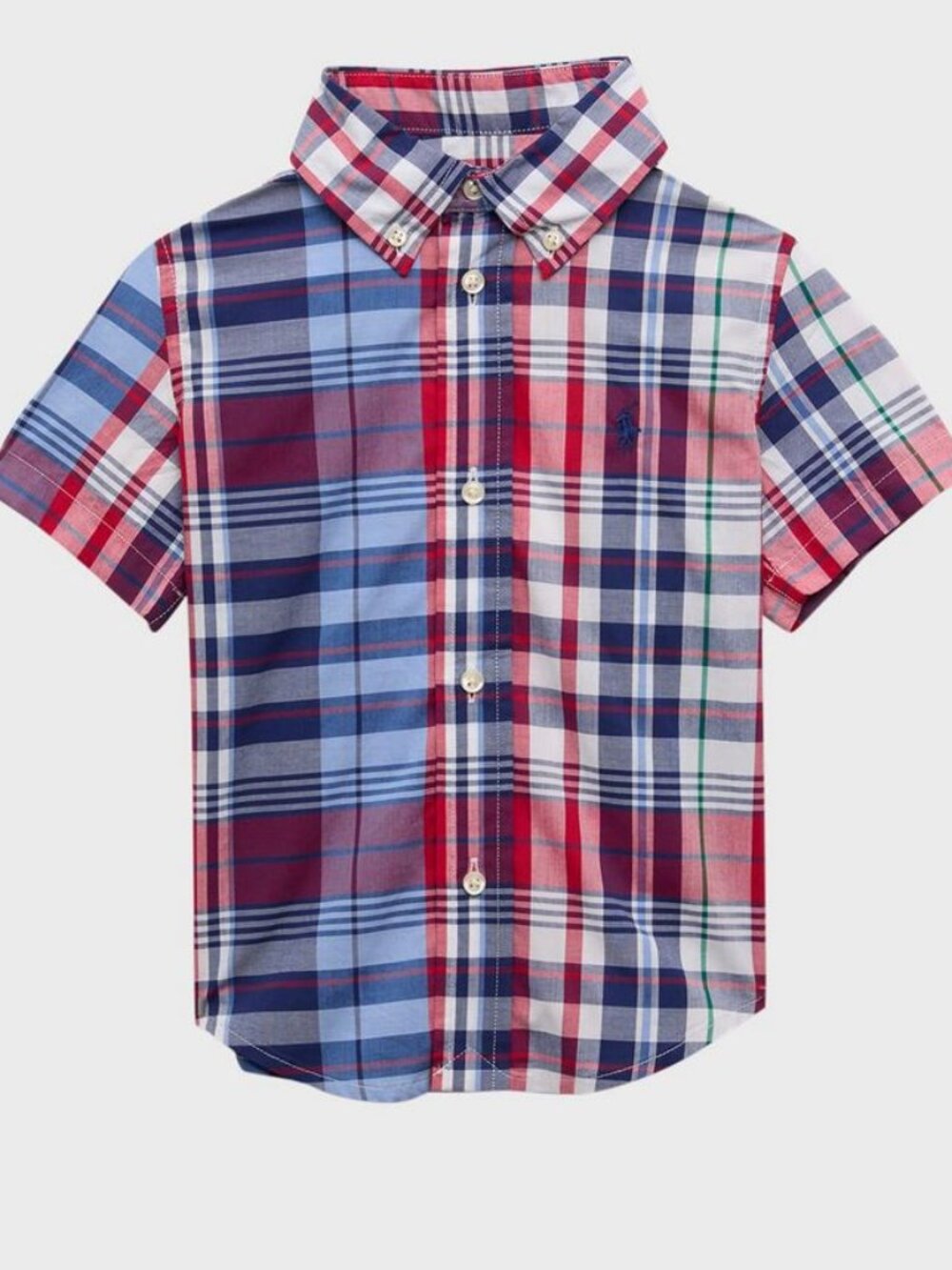 *NEW Ralph Lauren Plaid Cotton Poplin Shirt Little Boy Size 5